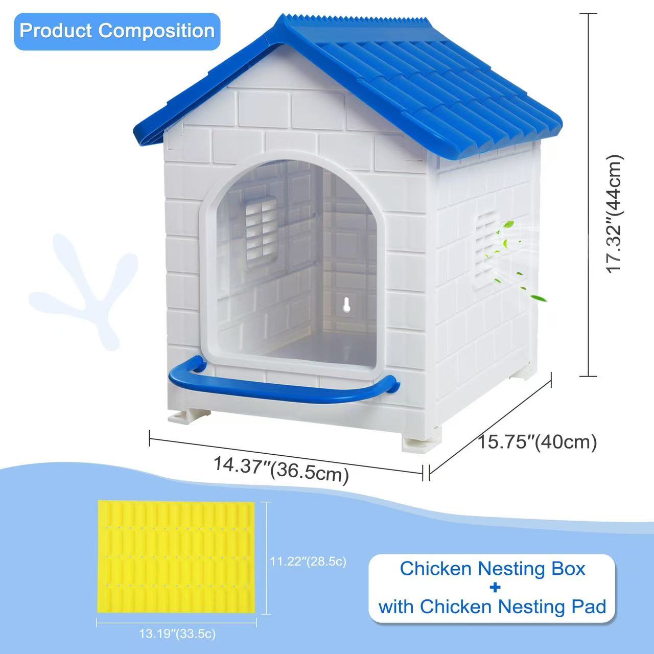 eco-friendly plastic nesting box for chickens